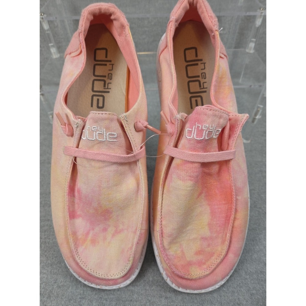 Hey Dude Women's 11 Wendy TIE DYE  Lemon Ombre Slip On Comfort Beach Cruise Pink